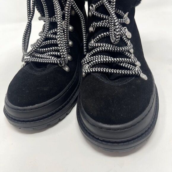 Splendid Yvette Black Suede Sherling Snow Booties Size 7 - Picture 2 of 6